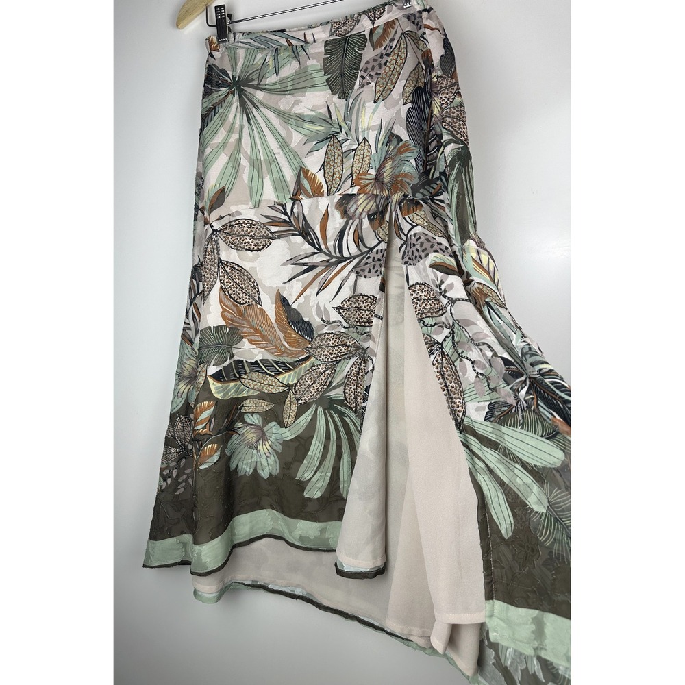 Super Natural x Secret Mission Jungle Safari Open Leg Slit Maxi Skirt Size Small - Picture 7 of 14